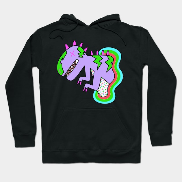 Kids Dino  Colorful  Art Hoodie by HINGCANG